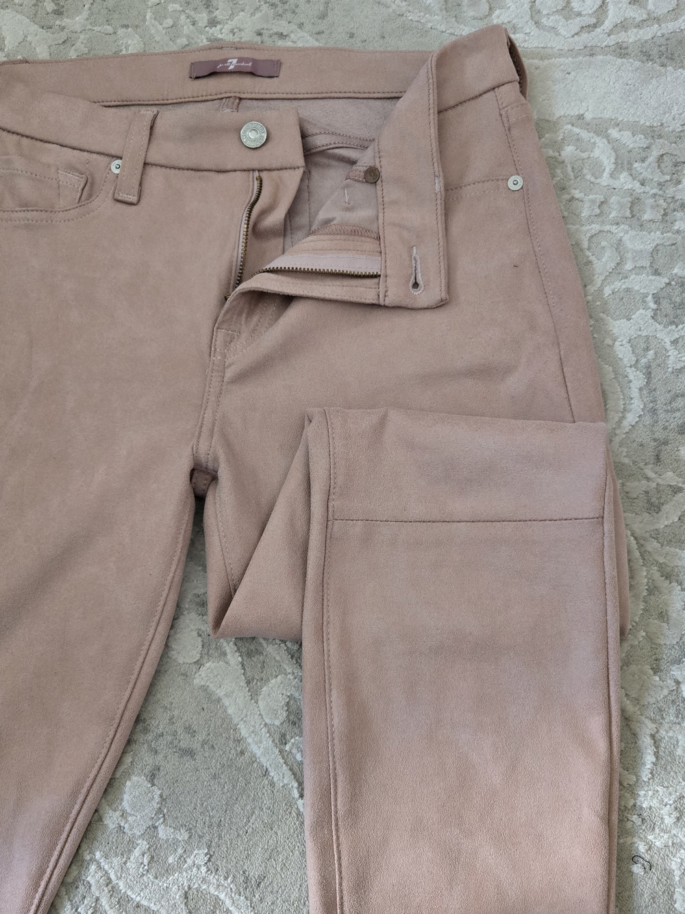 7 For All Mankind Skinny Suede-Look Jeans